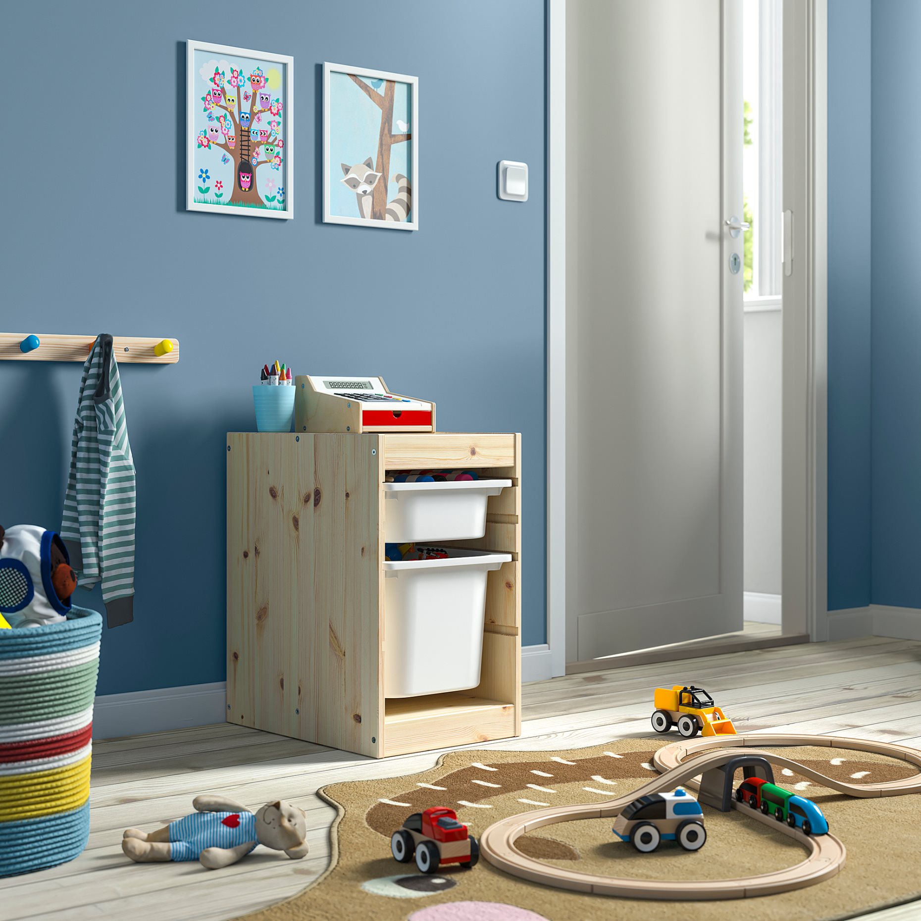 TROFAST, σύνθεση αποθήκευσης με κουτιά, 32x44x52 cm, 995.732.74