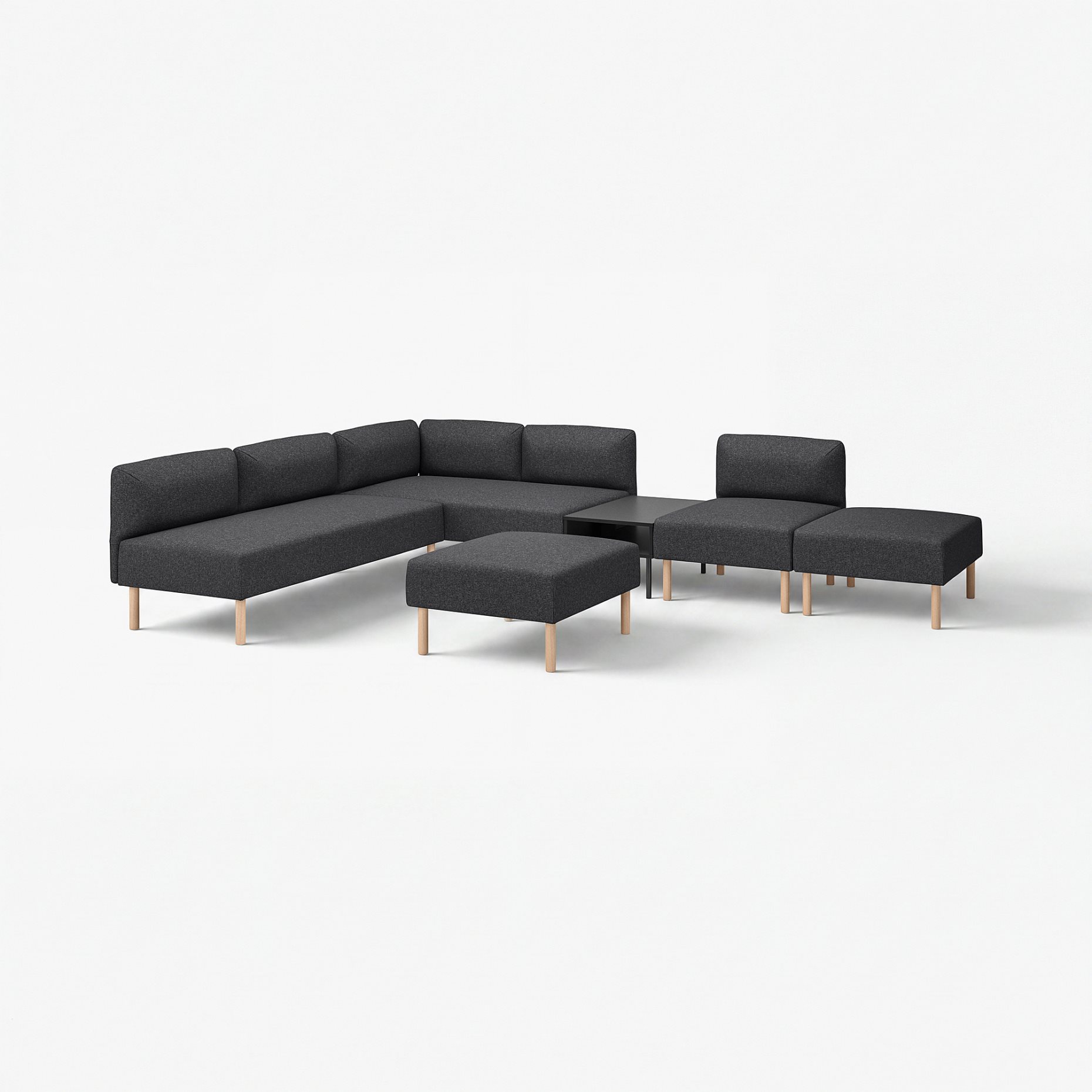 LILLEHEM, 6-seat modular sofa with side table, 995.747.54