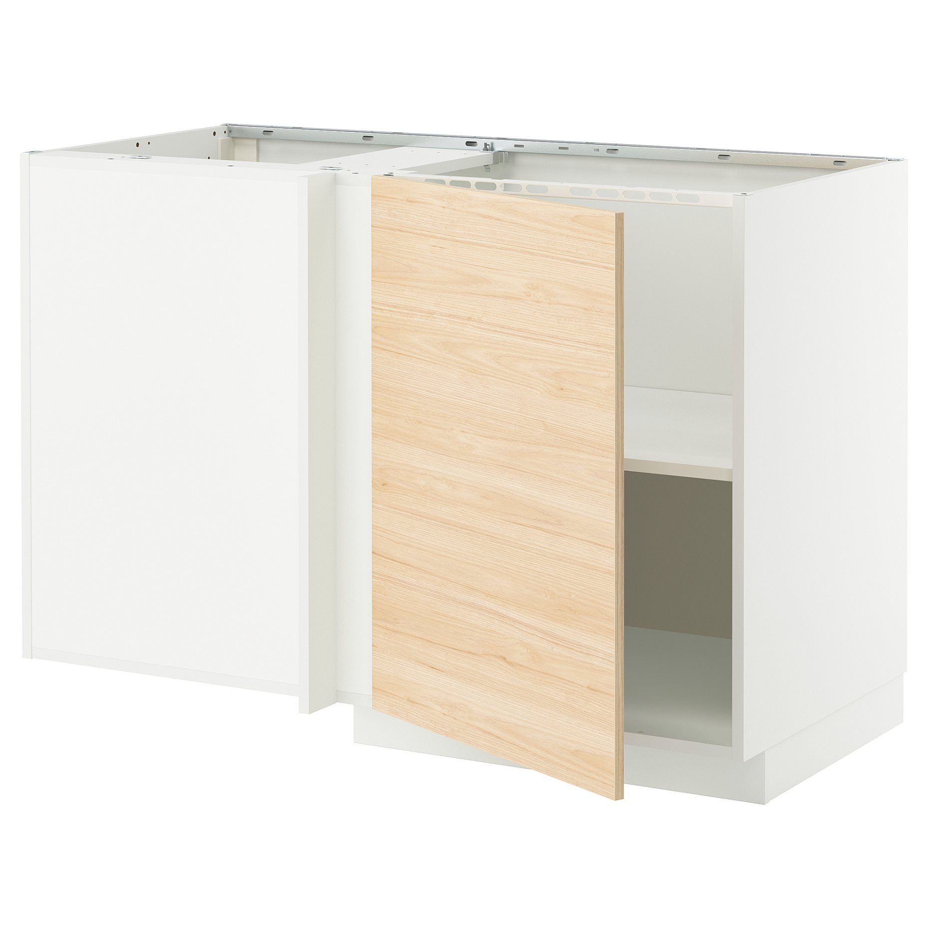 METOD, corner base cabinet with shelf, 128x68 cm, 995.850.12