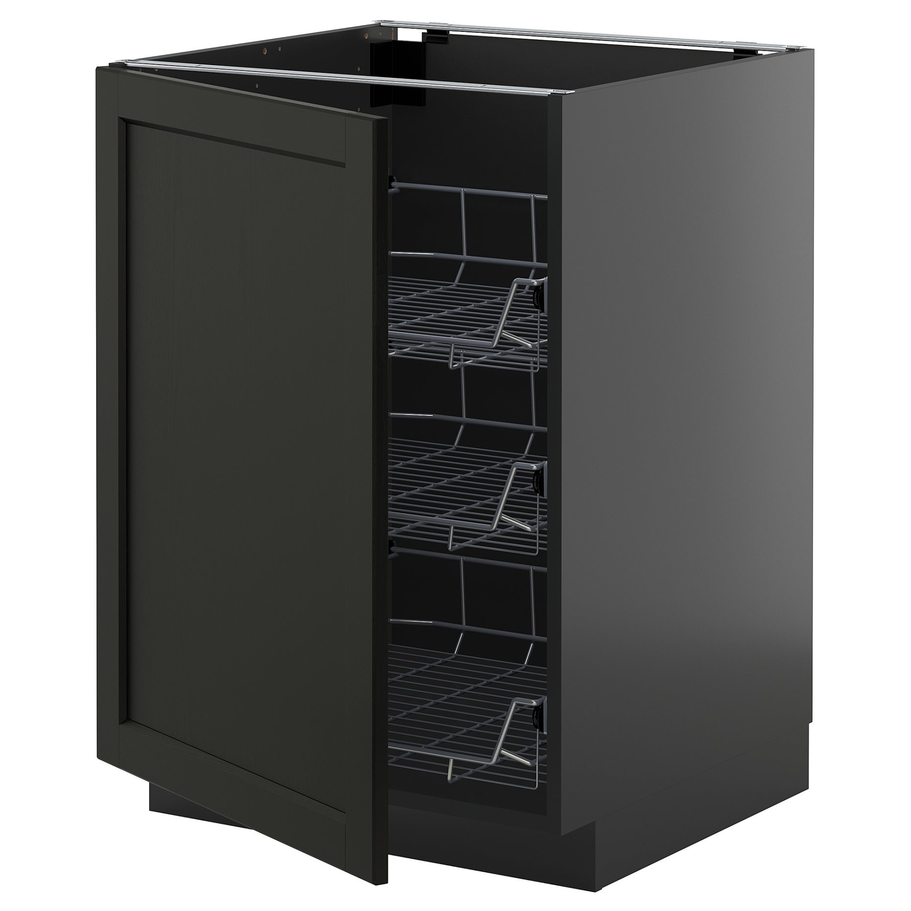 METOD, base cabinet with wire baskets, 60x60 cm, 995.887.51