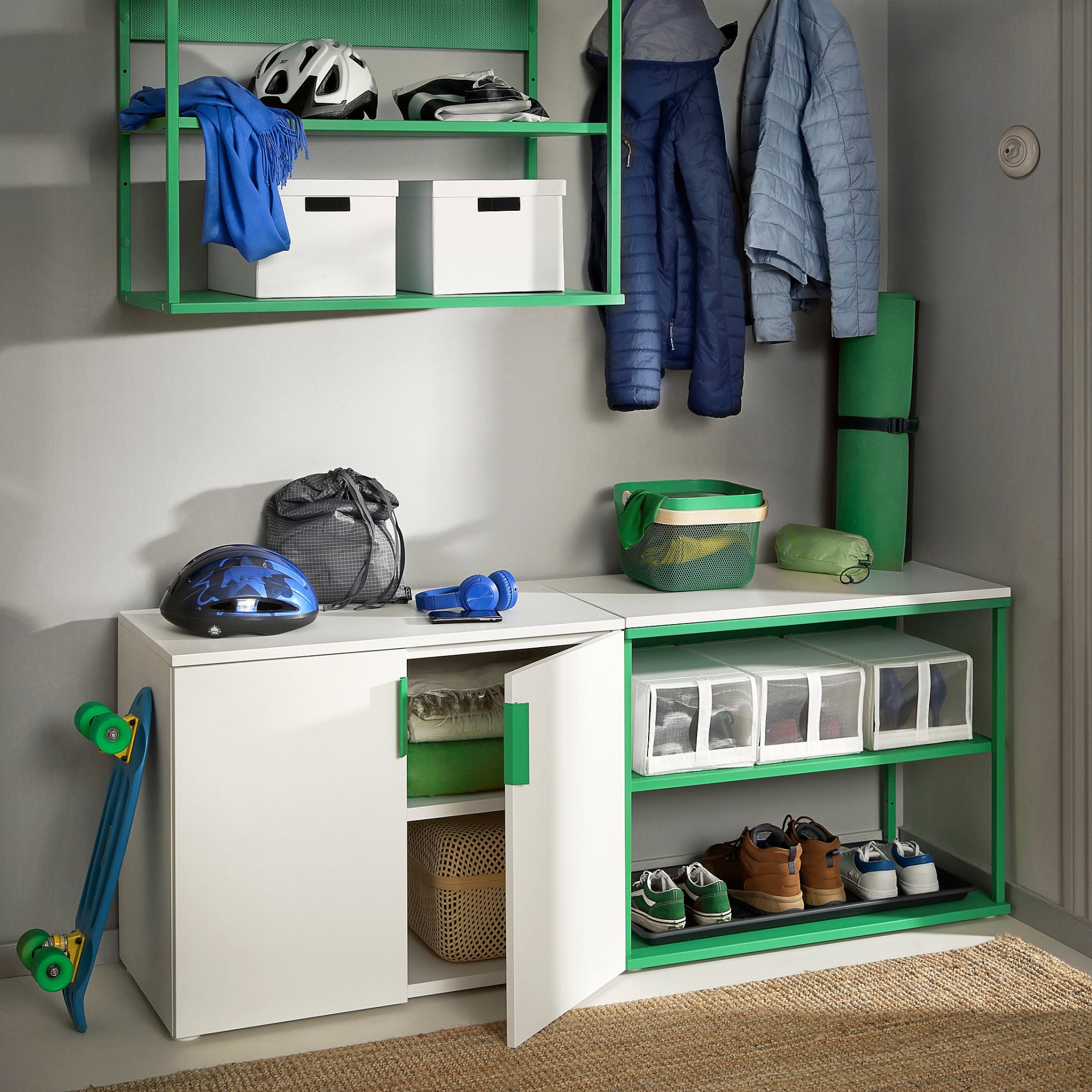 PLATSA, open storage combination with 2 doors, 160x42x63 cm, 995.939.17