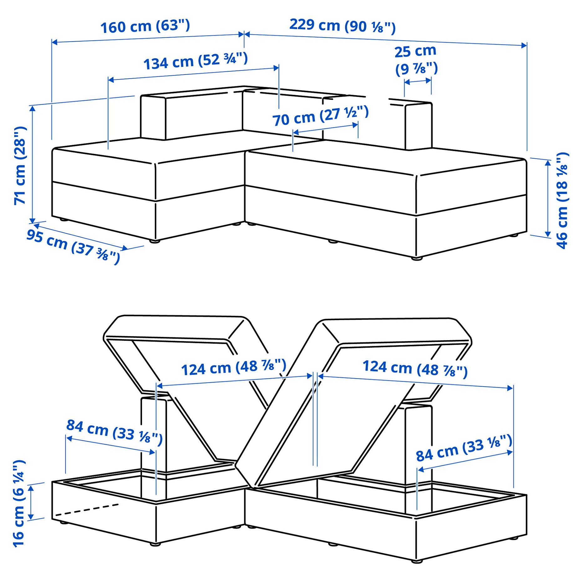 JÄTTEBO, chaise longue modules, 996.077.35