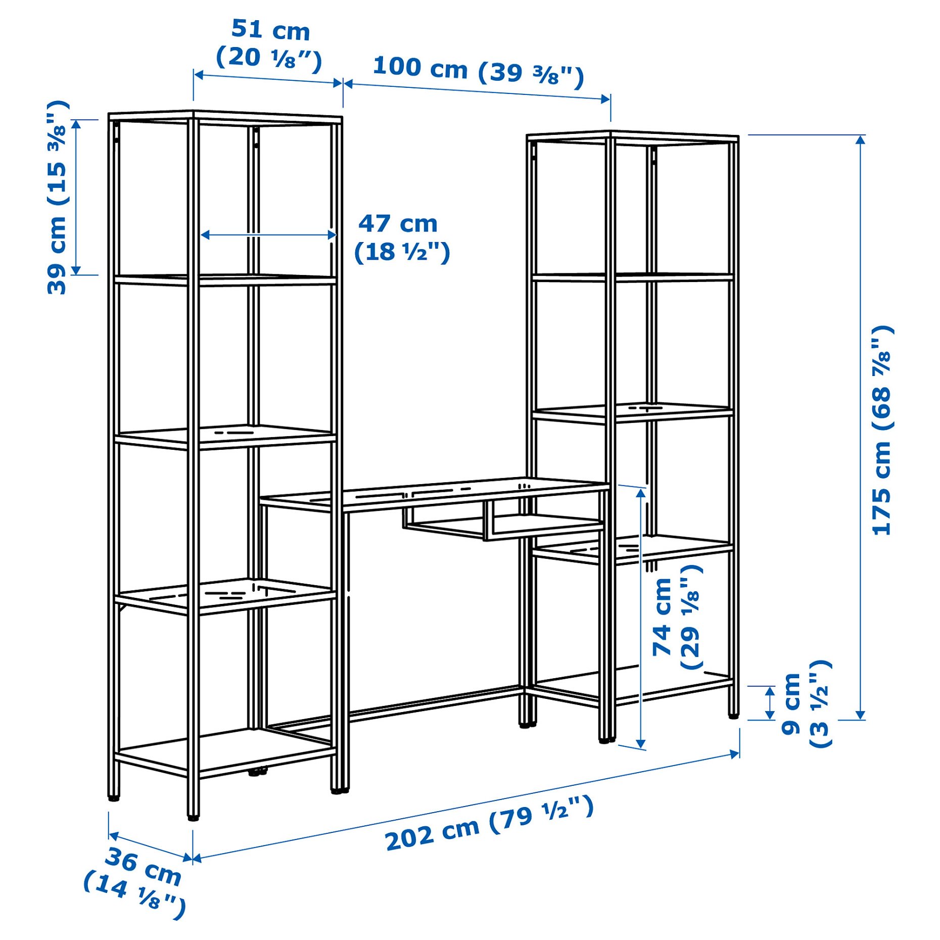 VITTSJÖ, shelving unit with laptop table, 999.026.61