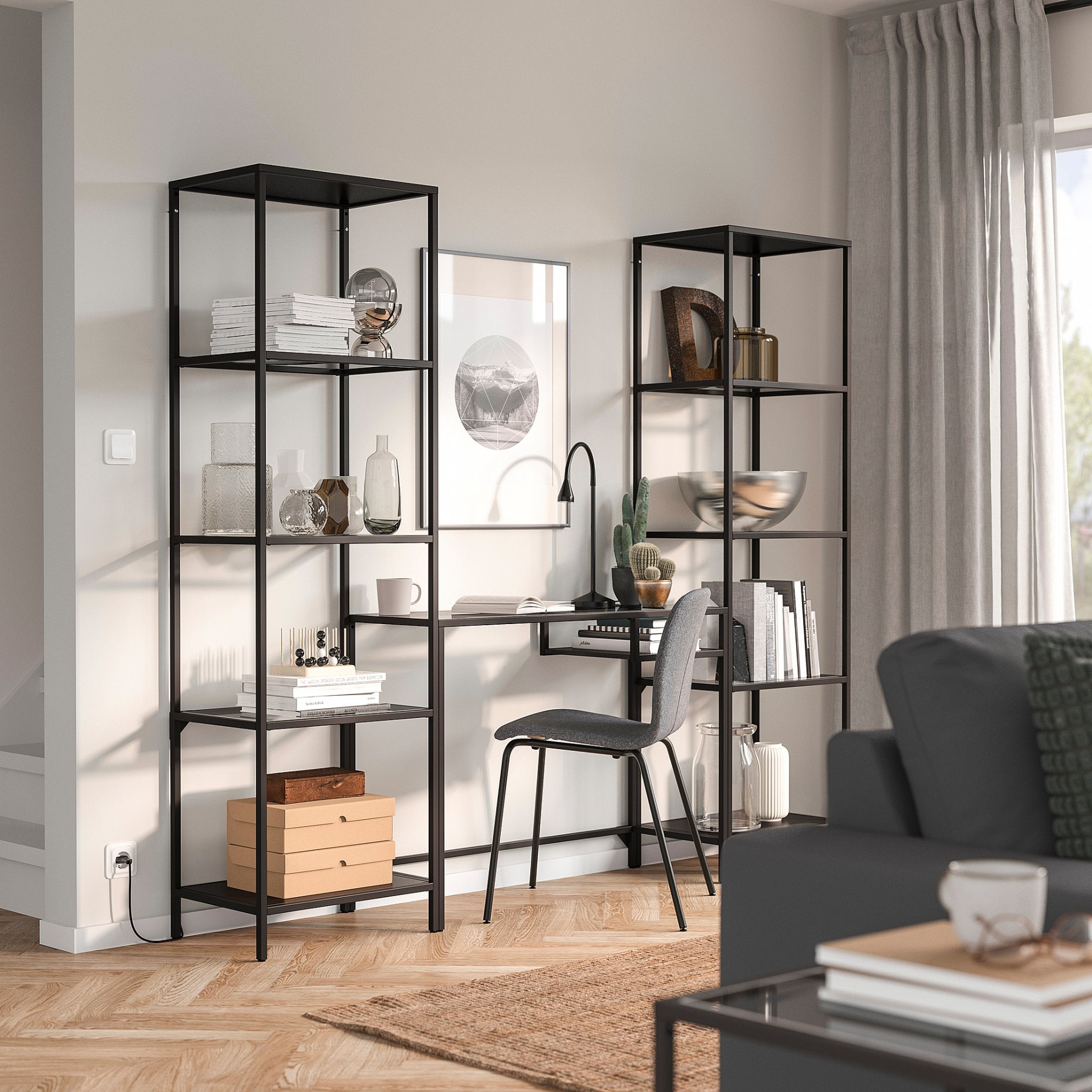 VITTSJÖ, shelving unit with laptop table, 999.026.61