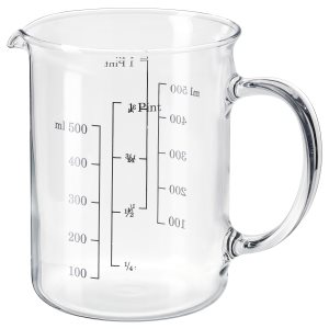 γυάλινη κανάτα-μεζούρα, 0.5 l