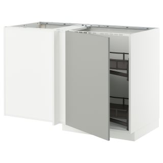 METOD corner base cabinet with pull-out fitting, 128x68 cm 29585124