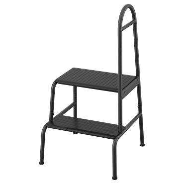 BÄSINGEN, step stool with handrail, 2-steps, 005.573.67