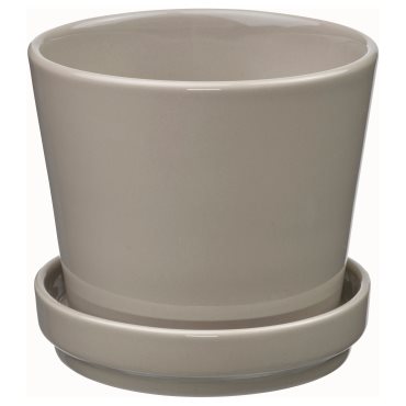 KLOTLÖNN, plant pot with saucer/in/outdoor, 9 cm, 005.840.02