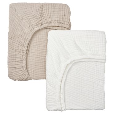 LEN, fitted sheet for cot 2 pack, 60x120 cm, 006.251.25