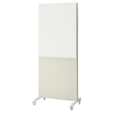 MITTZON, frame with castors/acoustic screen/whiteboard, 85x205 cm, 095.361.77