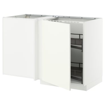 METOD, corner base cabinet with pull-out fitting, 128x68 cm, 095.851.44