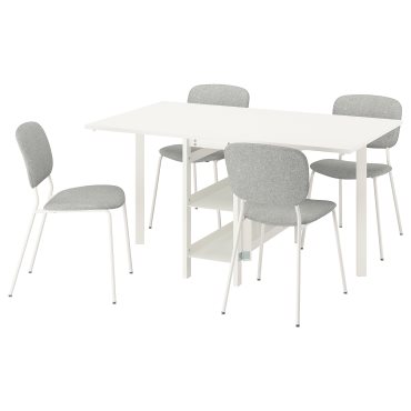 VIHALS, gateleg table and 4 chairs, 39/95/151x90 cm, 095.899.48