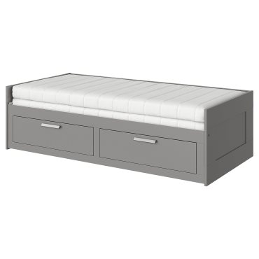BRIMNES, κρεβάτι επισκέπτη day bed 2 συρτάρια/2 στρώματα, 80x200 cm, 095.900.13