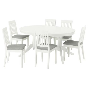 ROSENTORP/NÄSIN, table and 6 chairs, 160/215x110 cm, 096.101.34