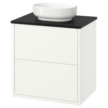 HAVBÄCK/VINDEL, έπιπλο νιπτήρα με συρτάρια/νιπτήρα, 62x49x77 cm, 096.224.53