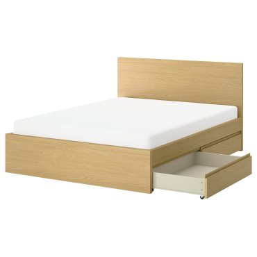 STORKLINTA, bed frame with 2 storage boxes, 160x200 cm, 096.308.39