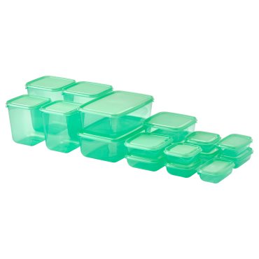 PRUTA, food container with lid, set of 17, 105.970.99