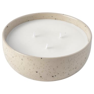 PÄRLHÖNA, scented candle in ceramic jar/Rose & carnation, 30 hr, 106.041.46