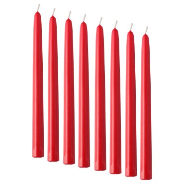 VINTERFINT, unscented taper candle 8 pack, 25 cm, 106.306.97