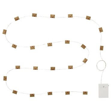 STRÅLA, lighting chain with built-in LED light source/battery-operated/envelope, 2.80 m, 106.334.98