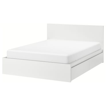 MALM, bed frame/high with 2 storage boxes, 140X200 cm, 191.759.76