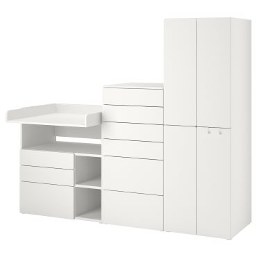 SMASTAD/PLATSA, storage combination with changing table, 210x79x181 cm, 195.837.19