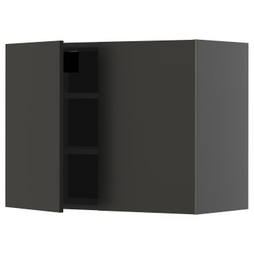 METOD, wall cabinet with shelves/2 doors, 80x60 cm, 195.887.07