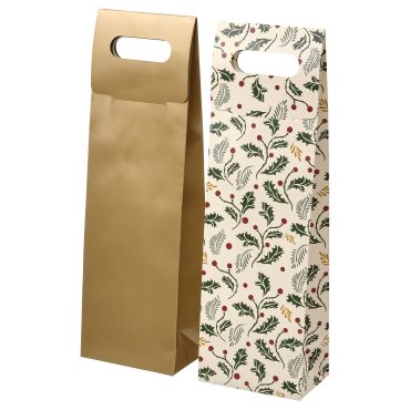 VINTERFINT, gift bag for bottle/2 pack, 13x41 cm, 205.559.04