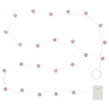 STRÅLA, lighting chain with built-in LED light source/battery-operated/candy , 2.8 m, 206.334.93