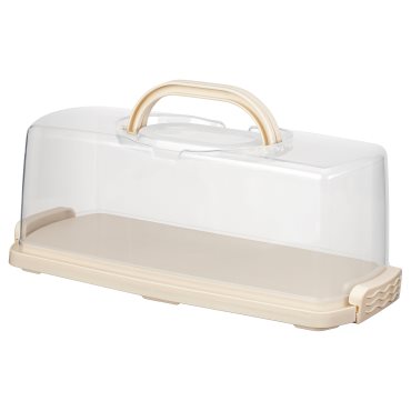 BAKTIDER, cake platter with lid, 36x16 cm, 206.338.22