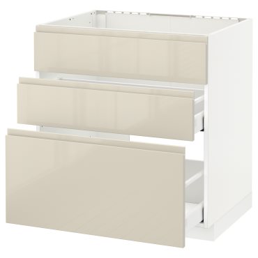 METOD/MAXIMERA, base cabinet for sink+3 fronts/2 drawers, 291.681.50