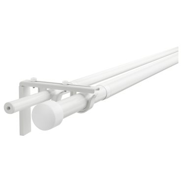 RACKA/HUGAD, double curtain rod combination, 120-210 cm, 293.995.89