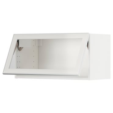 METOD, wall cabinet horizontal/glass door with push-open, 80x40 cm, 294.905.88