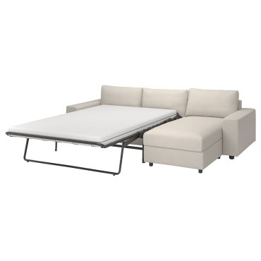 VIMLE, τριθέσιος καναπές-κρεβάτι με πλατιά μπράτσα και σεζλόνγκ, 295.452.13