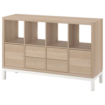 KALLAX, shelving unit with underframe with 2 doors/4 drawers, 147x94 cm, 295.529.15
