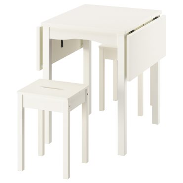 HAUGA/HAUGA, τραπέζι και 2 σκαμπό, 55x82x109/74 cm, 295.749.03