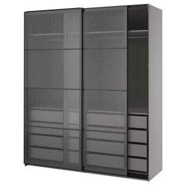 PAX/LUNDBRÄSMA, ντουλάπα με συρόμενες πόρτες, 200x66x236 cm, 296.179.07