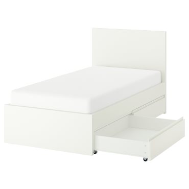 STORKLINTA, bed frame with 2 storage boxes, 90x200 cm, 296.308.00