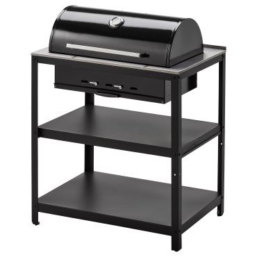 GRILLSKÄR, charcoal barbecue with cabinet outdoor, 86x61 cm, 304.714.47