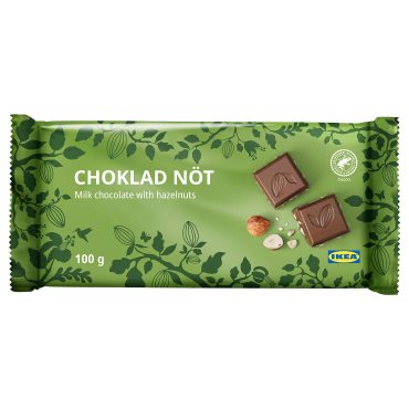 CHOKLAD NOT, milk chocolate tablet with hazelnuts/RAC certified, 100 g, 305.247.52