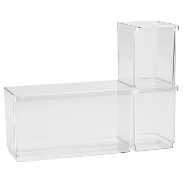 KLIPPKAKTUS, storage box for fridge, set of 3, 306.109.95