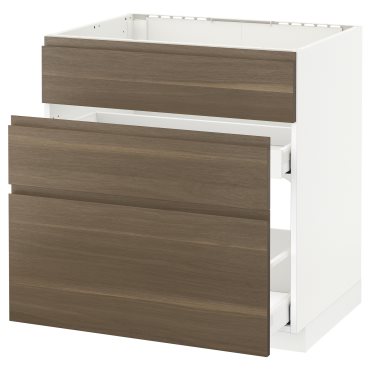 METOD/MAXIMERA, base cabinet for sink+3 fronts/2 drawers, 391.314.96