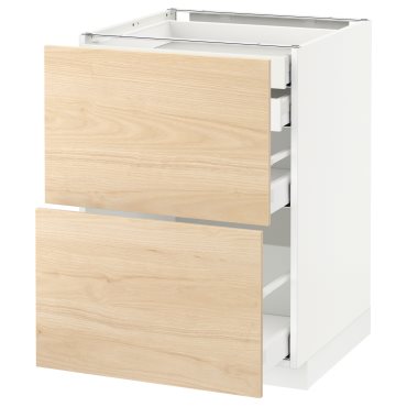 METOD/MAXIMERA, base cabinet 2 fronts/2 low/1 medium/1 high drawer, 392.160.99