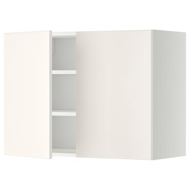 METOD, wall cabinet with shelves/2 doors, 80x60 cm, 394.545.42
