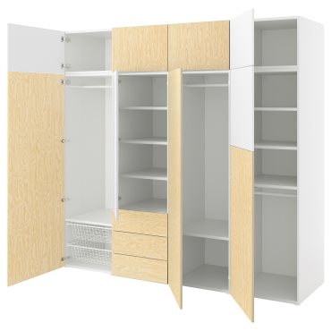 PLATSA, wardrobe with 9 doors and 3 drawers, 240x57x221 cm, 395.006.24