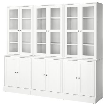 HAVSTA, storage combination with glass-doors, 243x47x212 cm, 395.349.02