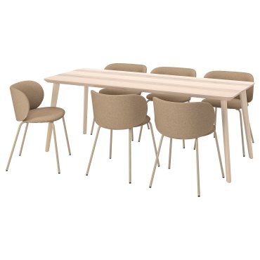 LISABO/KRYLBO, table and 6 chairs, 200 cm, 395.363.26