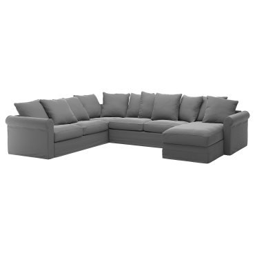 GRÖNLID, γωνιακός καναπές-κρεβάτι, 5θέσεων με σεζλόνγκ, 395.365.62