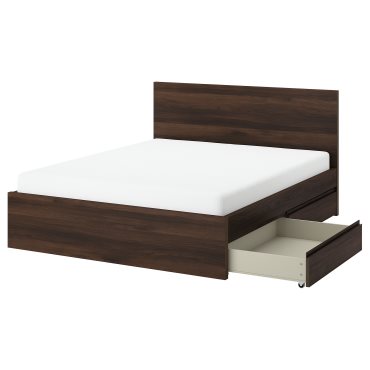 STORKLINTA, bed frame with 2 storage boxes, 140x200 cm, 396.308.66