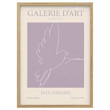 RODALM, frame with poster/Paix Lineaire, 50x70 cm, 405.835.57